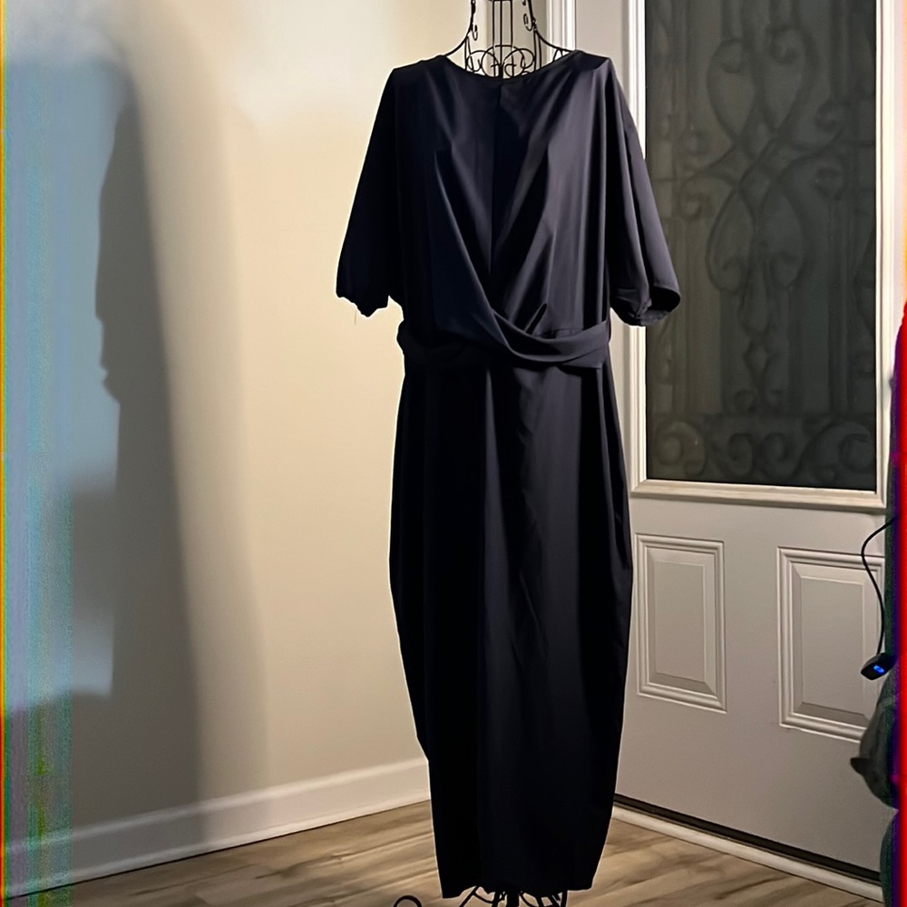 SHEIN Navy Long Dress with Waist Detail
